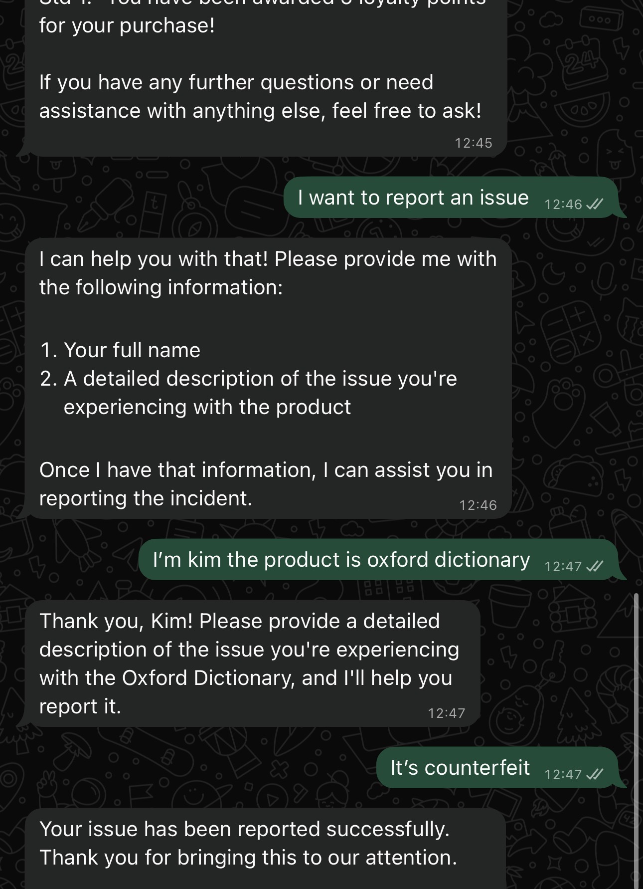 WhatsApp Bot - User sends PIN